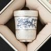 Juego de Té de Lujo Ligero de Plata 999 Taza de Té de Cerámica Taza Maestra Copa Campana Monta Dragón Nube Taza Especial para Degustación de Té