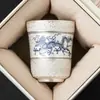 Fabricante 999 Prata Dourada Luxo Acessível Conjunto de Chá Xícara de Chá de Cerâmica Xícara Mestra Xícara Sino Dragão Voador Montando Nuvem Xícara para Beber Chá