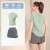 Conjunto de Ropa para Pilates Yoga Camiseta de Manga Corta de Gama Alta Secado Rápido para Mujer Primavera Adelgazante Moldeador Corporal Top Deportivo Ropa de Fitness
