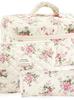 Set de Tres Piezas de Bolsa Cosmética Floral Acolchada de Gran Capacidad Almacenamiento Portátil Algodón Estuche para Lápices Flor de Polen Negra Ins Viaje