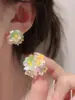 Pendientes de Flor de Colores Dopamina para Primavera y Verano con un Ambiente Dulce y Elegante, Diseño Único, Pendientes Frescos y con Estilo para Mujer
