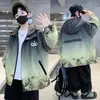 Chaqueta con capucha degradada para niños, estilo nuevo de primavera y otoño, chaqueta moderna con estampado de montaña para niños mayores, cortavientos casual