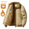 Jaqueta de algodão puro, novo estilo primavera e outono, casaco com forro de fleece, jaqueta de algodão com capuz para homens, novo estilo coreano de inverno, casaco de algodão espesso e quente