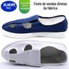 Sapatos Antiestáticos de Quatro Furos, Sapatos Livres de Poeira, Sapatos Brancos de Lona e PVC com Quatro Furos, Sapatos de Trabalho Azuis Respiráveis, Antiderrapantes