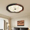 Luminária de Teto para Quarto Estilo Francês Meio do Século Tecido Nanyang Retrô Nogueira Lâmpada de Estudo Estética da Dinastia Song Lâmpadas de Quarto