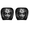Comercio Exterior Transfronterizo Calavera Negra Impresión de Coche Funda para Reposacabezas Estilo Universal Estilo Elástico Divertida e Interesante Funda Universal para Cabeza