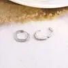 Brincos Quadrados de Zircônia Europeia e Americana Banhados a Ouro Real, Elegantes de Nicho de Alto Padrão, Brincos Versáteis, Brincos Únicos para Mulheres