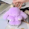 Colgante de conejo muerto colgante de imitación de pelo de conejo Rex bolsa llavero de coche colgante de conejo pequeño regalo