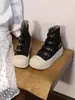 Zapatos de Lona para Mujer con Aumento de Altura, Nuevo Estilo Verano 2026, Zapatos de Lona Casuales de Suela Gruesa, Transpirables, Versátiles, Puntera Redonda, Caña Alta, Suela Gruesa