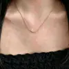 Collar de plata de ley S925 con forma de sonrisa y diamantes incrustados, un diseño único y elegante con un toque de lujo, perfecto como cadena para la clavícula.; disponible para envío directo