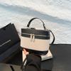 2025 Nuevo Bolso Cubo Cilíndrico de Corea del Sur de Alto Valor Costura Color de Contraste Bolso Cruzado para Mujer ins Bolso de Hombro Versátil