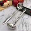Juego de Dos Piezas de Cuchara Coladora para Sopa de Acero Inoxidable Transfronteriza Cuchara para Sopa de Gachas de Mango Largo para Cocina Casera Cuchara para Fondue Se Puede Imprimir con Logo