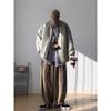 Otoño e Invierno Estilo Japonés Ropa Acolchada de Algodón de Doble Cara Estilo Maillard Overol Chaqueta con Cuello Chaqueta Casual Vintage Abrigo Acolchado de Algodón