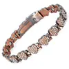 Pulseira Magnética Popular Europeia e Americana Transfronteiriça, Coração de Pêssego Fashion e Luxuoso Cheio de Diamantes, Pulseira Magnética de Liga de Uma Fileira para Casal