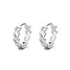 Pendientes de Corazón Hueco para Mujer Plata de Ley 925 Diseño Nicho Japonés Coreano Simple ins Pequeño Aro de Hebilla para la Oreja Joyería