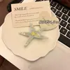 Pinza para el pelo de estrella de mar Versátil Estilo vacacional Pinza para flequillo Pinza para el pelo de acetato para mujer Súper hada Temperamento Pinza lateral Pinza de pico de pato Accesorios para el pelo