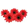 Girasol de simulación flor de girasol cabeza de flor 8cm Flor de pasador hecha a mano DIY Rota de mimbre sombrero de paja lintel decorativo corona arreglo floral