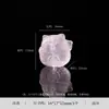 Flor de cristal rosa natural, Pixiu em forma de coração, raposa de nove caudas e estatueta de leão - Acessórios para joias de cristal feitos à mão DIY para atrair riqueza