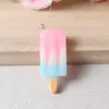 Venta Caliente Transfronteriza Tres Colores Degradado Resina Artificial Helado Paleta Llavero Aretes Tocado Hecho a Mano DIY Colgante