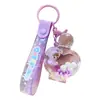 Llavero de Elefante Morado de Cristal con Cuentas de Burbujas de Arena Movediza Colgante Exquisito para Coche Bolso Regalo Pequeño