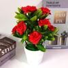 Suministro Directo de Fábrica de Plantas Artificiales en Maceta, Rosas, Perfumes, Lirios, Flores Falsas, Plantas Verdes, Adornos Florales Simulados con Decoración de Maceta