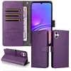 Funda de piel para teléfono móvil con patrón de lichi, modelo de tres tarjetas, adecuada para Samsung A57/A37 A17/A56/A25E