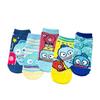 Calcetines de Algodón Peinado Transfronterizos Lindos Dibujos Animados Perro Blanco Pez Azul Rectos Casuales Cortos de Tobillo Algodón Puro Bajos