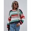 Suéter de punto con diseño de arcoíris y comercio exterior para mujer, jersey holgado con diseño de comercio exterior, disponible en otoño de 2021 en Amazon.