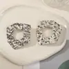 Brincos Vintage Simples Agulha de Prata Outono e Inverno Brincos Tendência Coreanos Brincos Geométricos Argola Estilo Elegante
