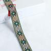 Cinta Jacquard Flor de Ocho Hojas Étnica Retro de 2.5 cm Accesorios para Ropa, Hogar, Cortinas, Varias Decoraciones DIY G3323