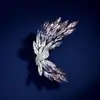 Broche Brillante de Ala Retro Lujo Accesible para Mujer Broche de Espiga de Cristal Corsage Broche de Lujo Elegante Accesorios para Traje
