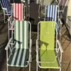 Cadeira de Praia Reclinável Dobrável Colorida, Cadeira de Mola, Cadeira de Lazer em Tecido Oxford Teslin para Exterior