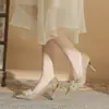 7888F-150 Sapato de Casamento com Lantejoulas e Glitter Salto Fino Sapato de Banquete Luxo Leve Versátil Sapato de Estilo Diário de Uso Geral Sapatos Femininos