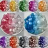 Cuentas Redondas de Resina Doradas Degradadas con Purpurina Fina de 16 mm Imitación Ojo de Gato Cuentas Sueltas para Bolígrafo de Cuentas, Pulsera, Cadena de Teléfono Móvil