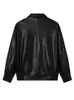 Chaqueta de Cuero para Mujer Primavera y Otoño 2025, Chaqueta de Motociclista de Cuero PU Proteína Sintética, Versátil Abrigo Holgado Estilo Coreano Fresco y Elegante