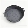 Esterilla de silicona para freidora de aire redonda transfronteriza, bandeja para hornear, resistente al aceite, resistente a altas temperaturas, bandeja para microondas, sartén para pizza