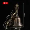 Sino de Bronze Nepalês com Botão de Cinco Pontas, Sino Vajra com Som Ressonante, Ornamento Clássico Polido Atacado
