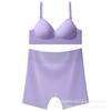 Novo conjunto de roupa íntima feminina com alças em U, sem argola de aço, costas bonitas, peito envolto, sutiã com bojo fixo, shorts, conjunto de duas peças