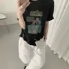 Camiseta Blanca de Hombro Recto para Mujer, Manga Corta de Verano 2026 Nuevo Estilo Popular, Corte Holgado Petite, Top Favorecedor de Algodón Puro