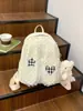 Mochila de Conejo con Orejas Largas de Encaje Blanco con Puntos de Lunares 2026 Nueva para Mujer, Linda y Única, Mochila Escolar de Gran Capacidad