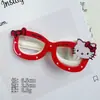 Pinza Roja KT para el Pelo de Gato Corazón Dulce de Chica Pinza Lateral para el Flequillo Moda Linda Pinza de Pico de Pato para Cabello Suelto Accesorios para el Cabello de Dibujos Animados