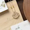 Colgante de Calcedonia Natural con Gelatina de Lichi, Alto Hielo, Nube Propicia, Colgante de Jade Ruyi, Ágata Fluorescente Tipo Hielo, Colgante de Candado Ruyi Hueco