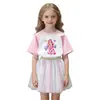 Lindo e Fofo Conjunto de Manga Curta para Meninas 2026 Novo Estilo Vestido Rodado de Tule para Bebê Doce Vestido de Princesa Moderno
