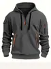 Sudadera con capucha para hombre de primavera y otoño, disponible en stock, con cremallera, múltiples bolsillos, estilo pullover, con cordones, chaqueta deportiva casual transfronteriza
