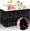 Cortina de Tela de Lluvia Transfronteriza Falda de Mesa 75*275cm Falda de Mesa con Borlas Fiesta Navideña Boda Cumpleaños Diseño de Mesa Cortina de Mesa