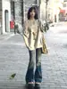 Sudadera Creativa con Estampado de Graffiti de Dibujos Animados Estilo Japonés, Hombros Descubiertos, para Mujer, Top Holgado Casual para Primavera y Otoño
