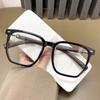 Nuevo Estilo Artístico Patrón de Madera Patilla de Lentes Lentes Marco Grande Cara Pequeña Lentes Planas HD Luz Anti-azul Estudiante Miopía Lentes