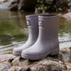 Botas de Lluvia de Moda Resistentes al Desgaste para Hombre, Botas Impermeables Antideslizantes de Media Caña para Mujer, Botas de Lluvia para Lavar el Coche, Pesca, Zapatos de Goma para Llevar, Botas de Agua