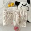 Fábrica de Origem Xiaohongshu Transmissão ao Vivo Rodada de Verão Gola Redonda Algodão Nuvem Pijama Feminino Manga Curta Desenho Animado Estudante Conjunto de Roupa de Casa