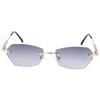 Gafas de Sol para Mujer 2024 Nuevo Verano Color Gradual Cyber Celebridad Gafas de Sol Sin Montura de Lujo Ligero 8301